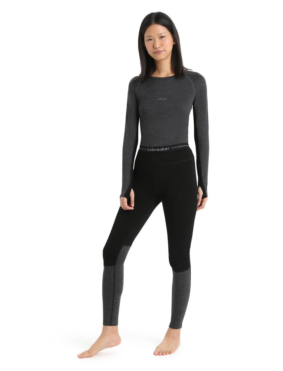 Black / Jet Heather Icebreaker 200 ZoneKnit™ Merino Women's Leggings | AU 1527VRWD